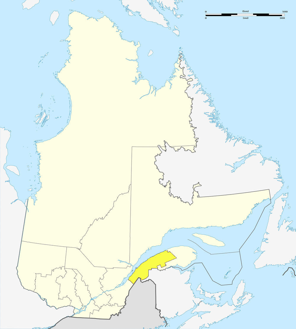 Carte de localisation du Bas-Saint-Laurent au Québec.