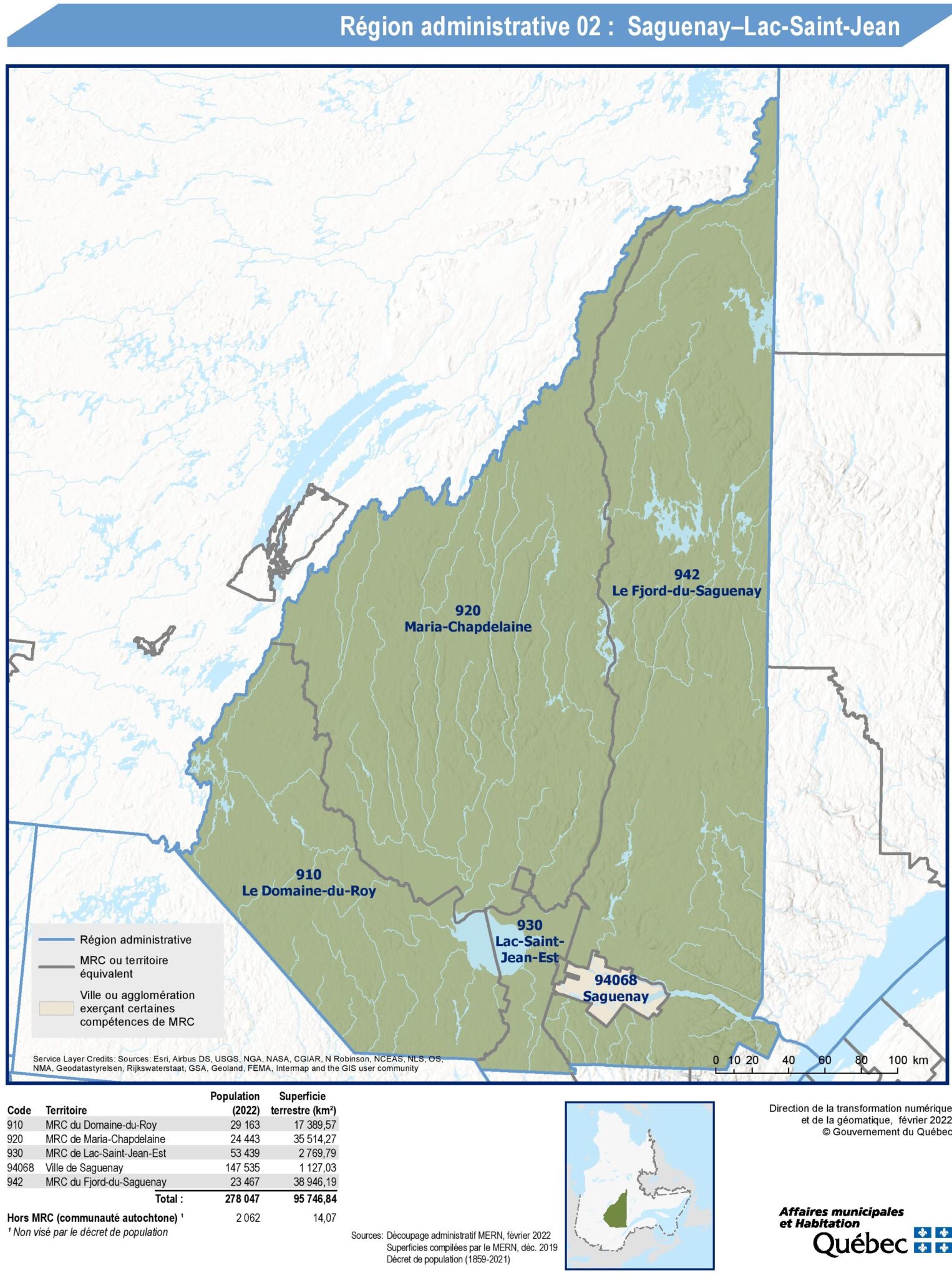 Carte du SaguenayLacSaintJean