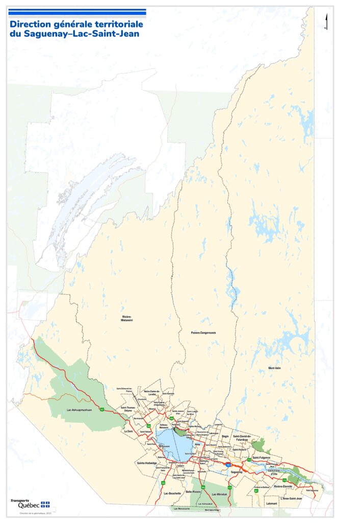 Carte routière du Saguenay–Lac-Saint-Jean.