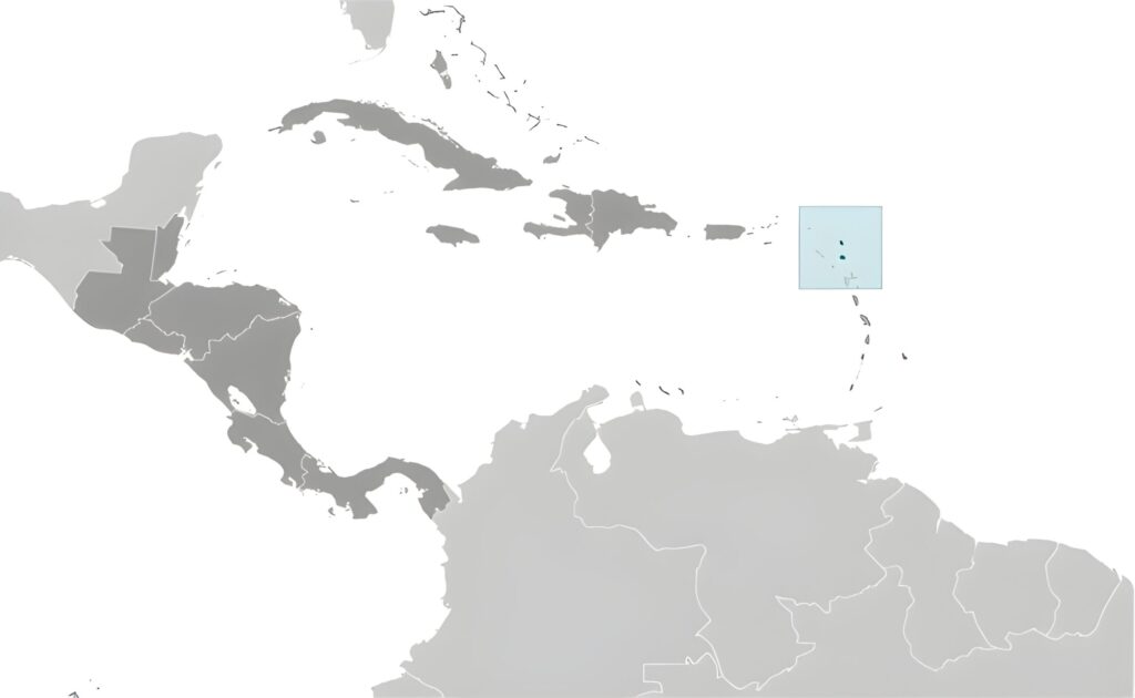 Carte de localisation d'Antigua-et-Barbuda