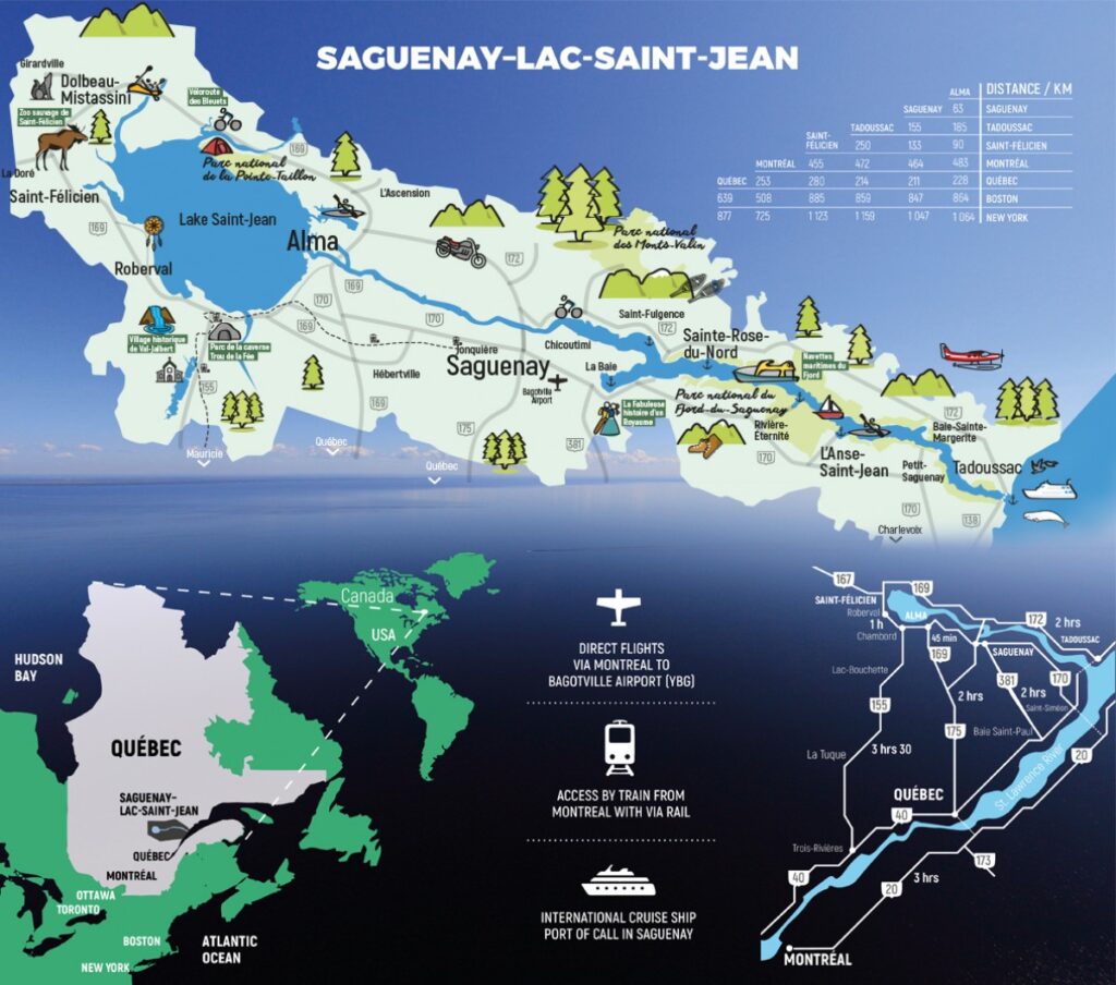 Carte touristique du Saguenay-Lac-Saint-Jean.