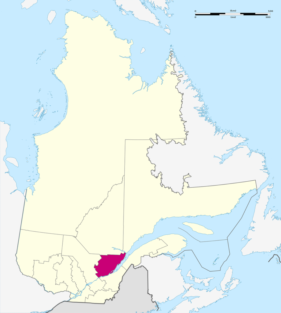 Carte de localisation de la région de la Capitale-Nationale au Québec.