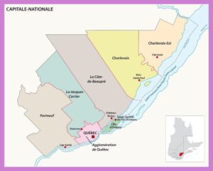 Carte de la région de la Capitale-Nationale