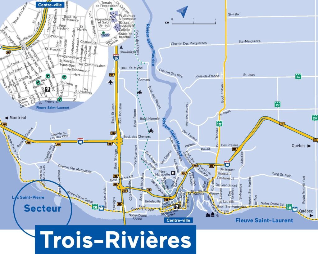 Carte de Trois-Rivières.