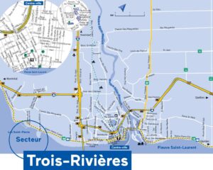 Carte de Trois-Rivières.