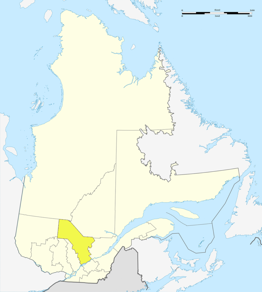 Carte de localisation de la Mauricie au Québec.
