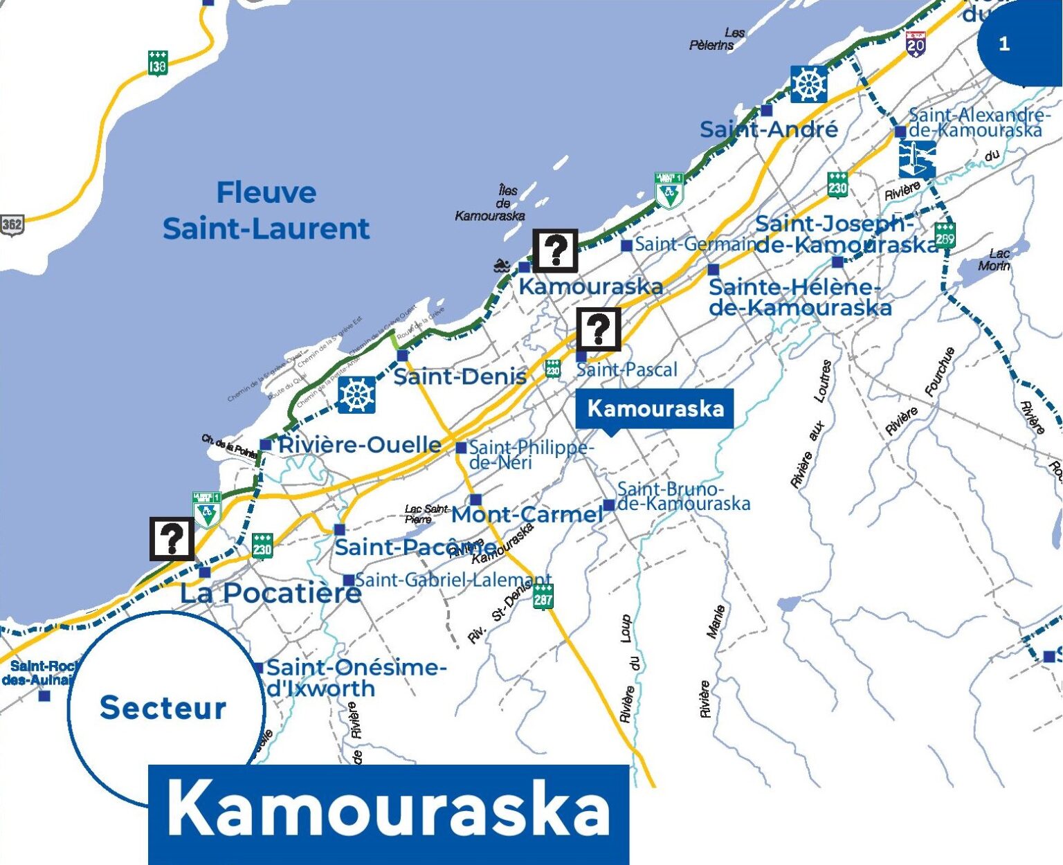 Carte de la MRC de Kamouraska