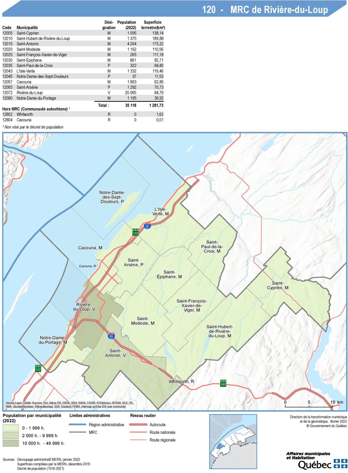 Carte de RivièreduLoup
