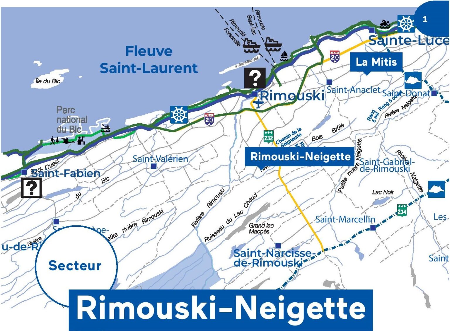 Carte de la MRC de RimouskiNeigette