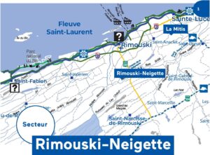Carte touristique du secteur de Rimouski-Neigette.