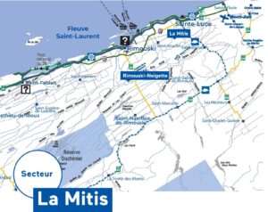 Carte touristique du secteur de La Mitis.