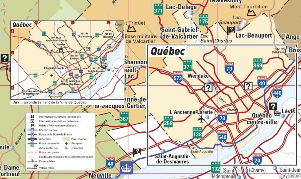 Carte de l'agglomération de Québec.