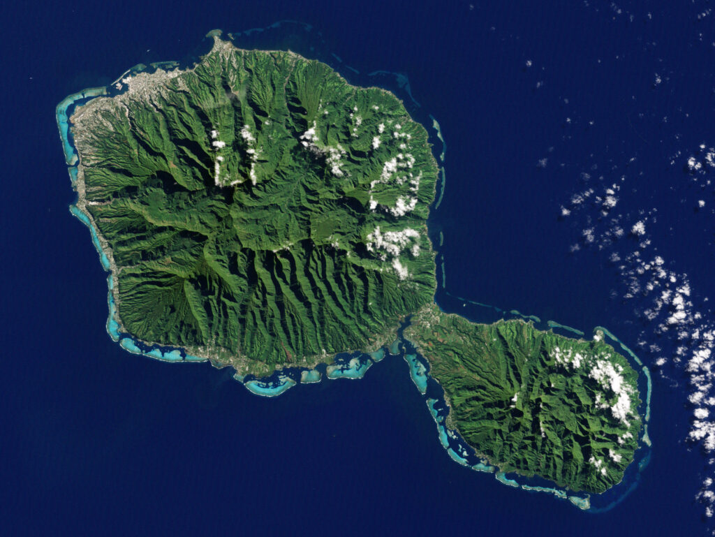 Image satellite de Tahiti en Polynésie française