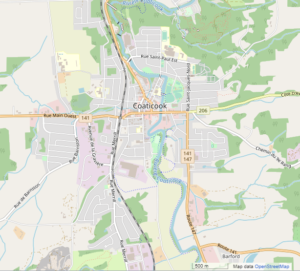 Carte de la ville de Coaticook.