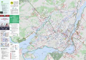Carte des pistes cyclables de Montréal