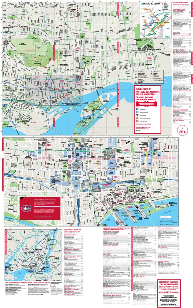 Carte touristique de Montréal.