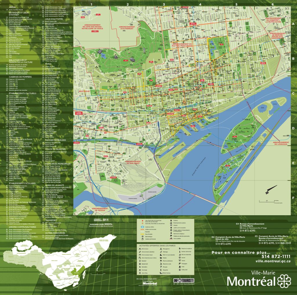Carte de Ville-Marie, Montréal.