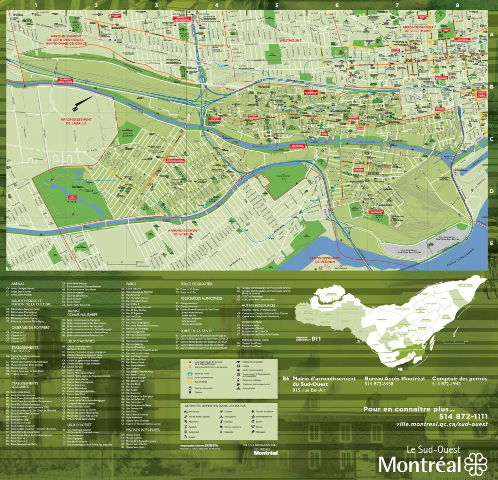 Carte du Sud-Ouest, Montréal.