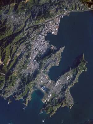 Image satellite de Wellington en Nouvelle-Zélande