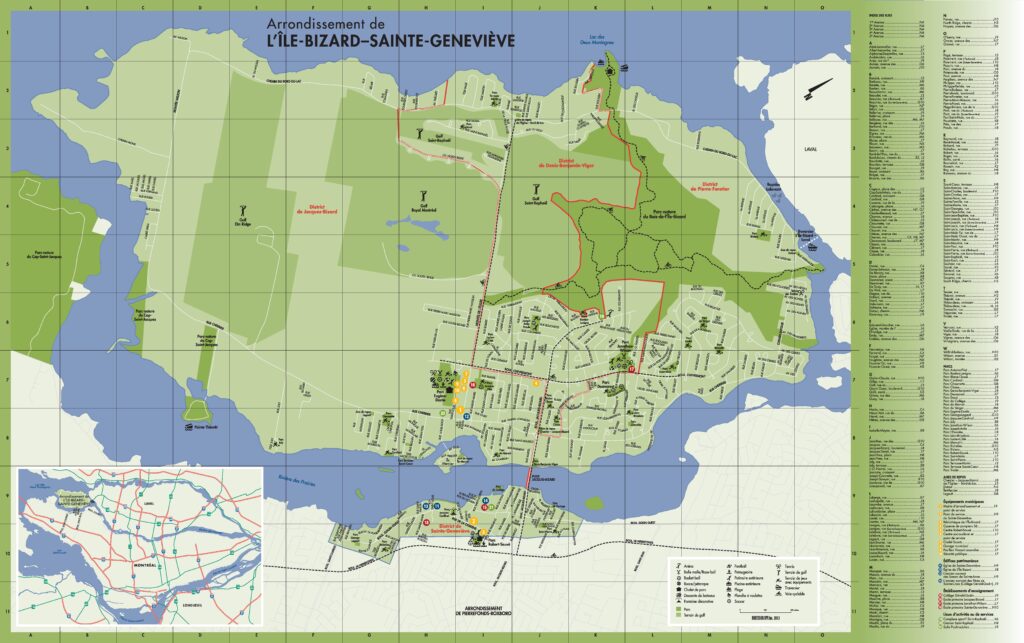 Carte de L'Île-Bizard–Sainte-Geneviève.