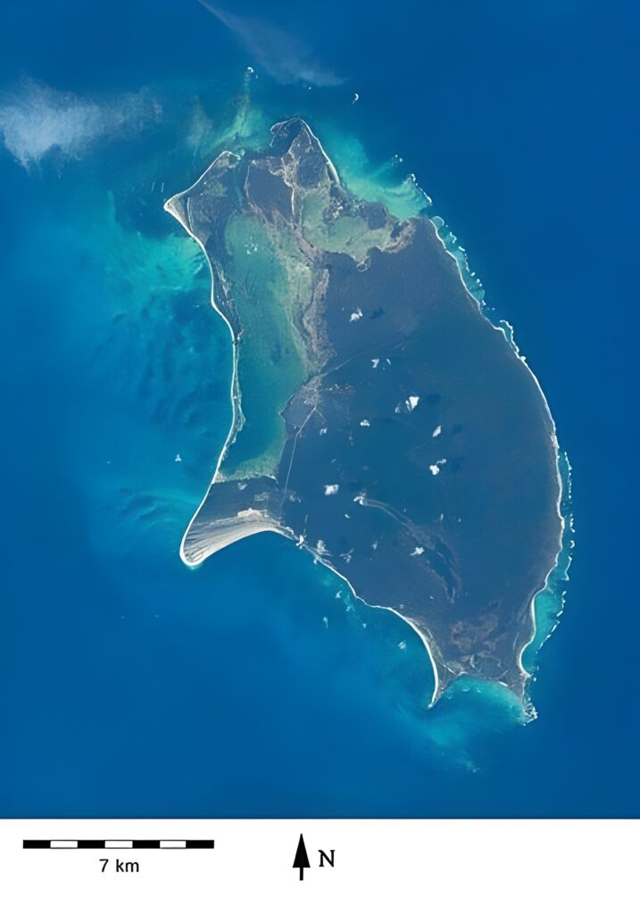 L'île de Barbuda vue de l'espace