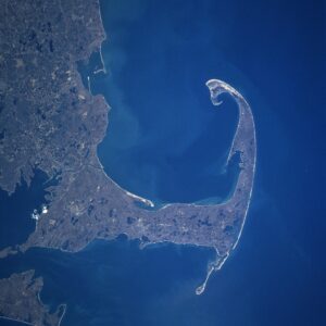 Image satellite du Cap Cod sur la côte est des États-Unis