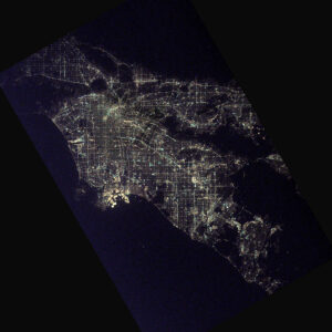 Los Angeles vue de nuit depuis l'espace.