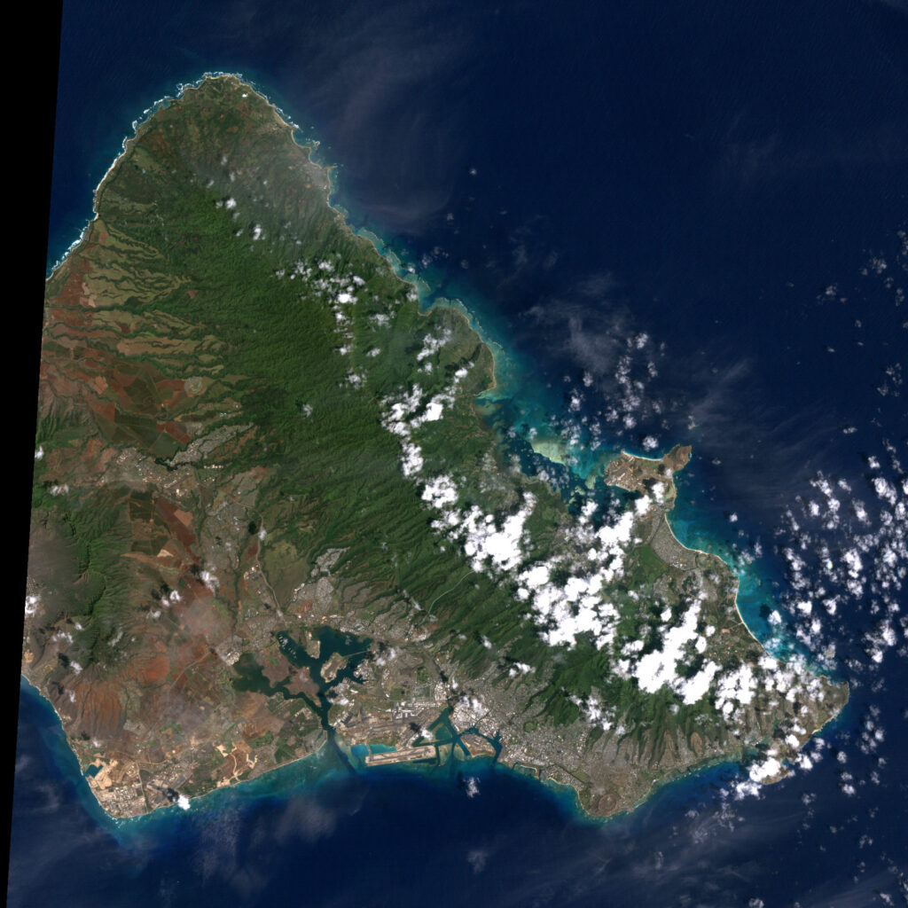 Image satellite de l’île d'Oahu