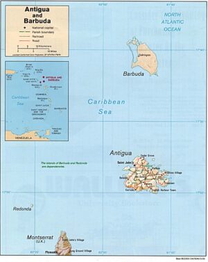 Carte d'Antigua-et-Barbuda