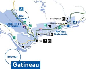 Carte de la région administrative de Gatineau.
