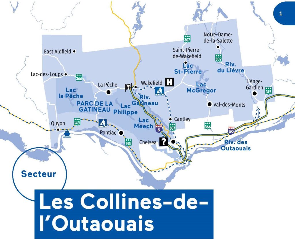 Carte de la MRC des Collines-de-l'Outaouais.