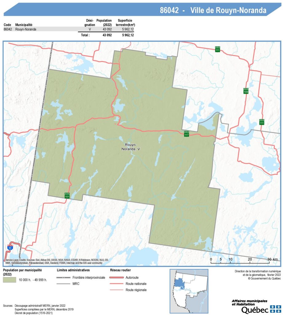 Carte de RouynNoranda