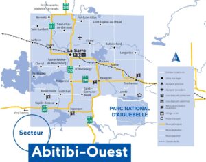 Carte de la MRC d’Abitibi-Ouest