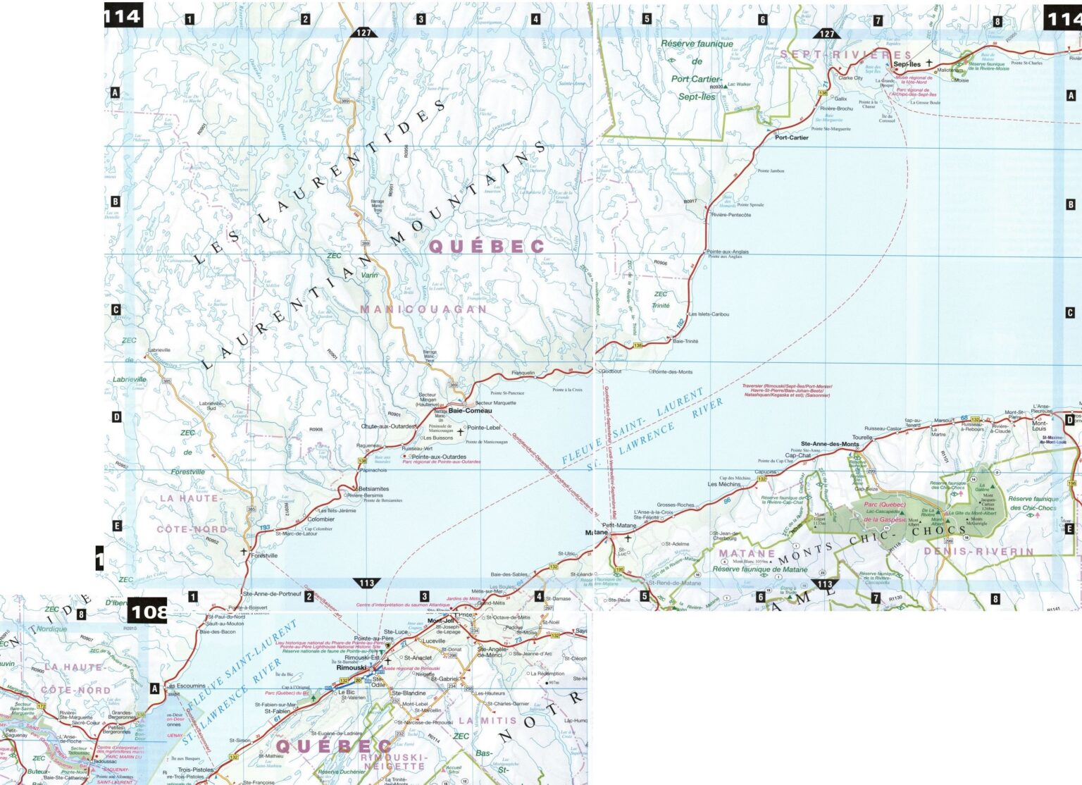 Carte routière de la CôteNord