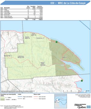 Carte de la MRC de la Côte-de-Gaspé