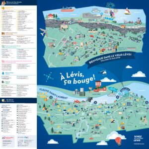 Carte de Lévis, Québec.