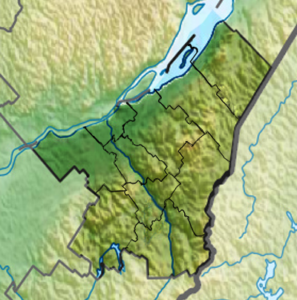 Carte topographique de Chaudière-Appalaches.