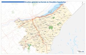 Carte routière de Chaudière-Appalaches
