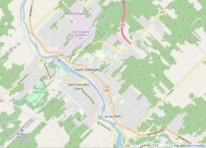 Carte de Saint-Georges, Beauce-Sartigan, Québec.