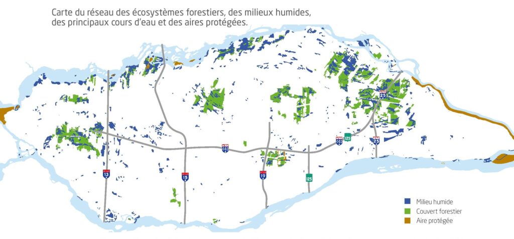 Carte des écosystèmes de Laval, Québec.