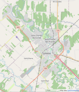 Carte de Joliette, Québec.