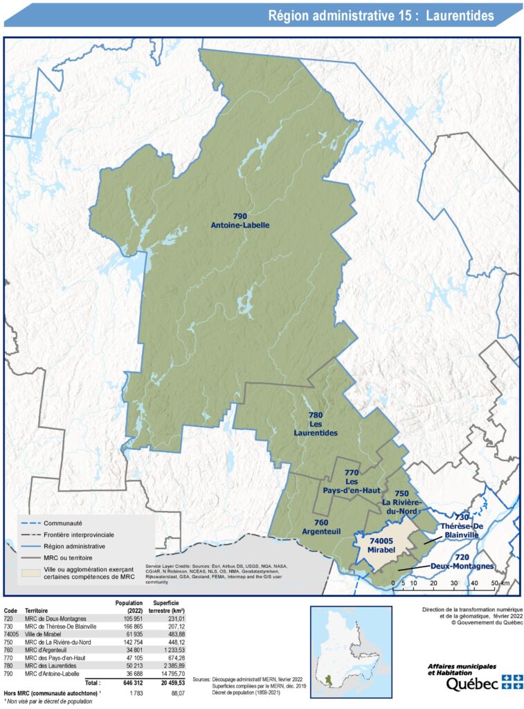 Carte Des Laurentides