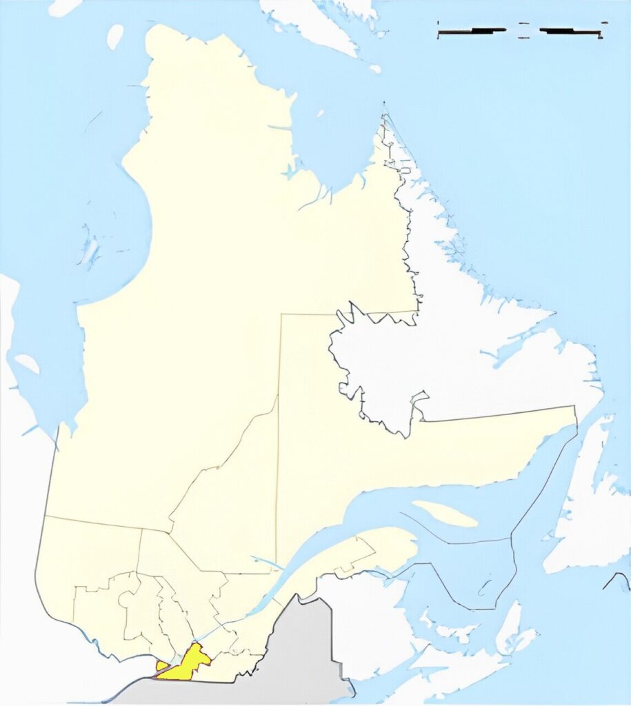 Carte de localisation des Laurentides au Québec.