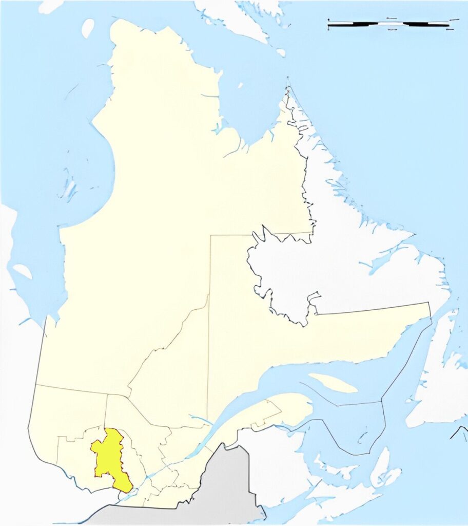 Carte de localisation des Laurentides au Québec.