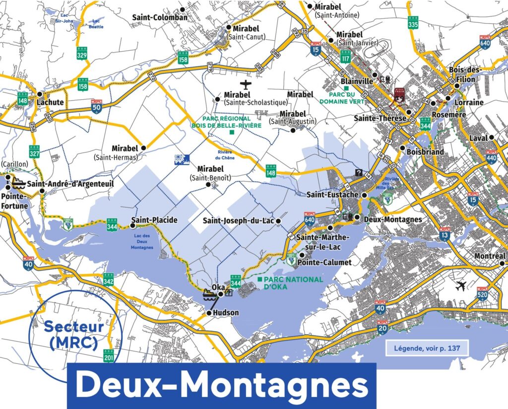 Carte de la MRC de Deux-Montagnes.
