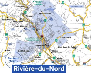 Carte de la MRC de la Rivière-du-Nord