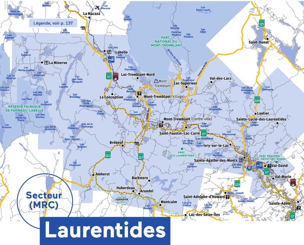 Carte de la MRC des Laurentides.