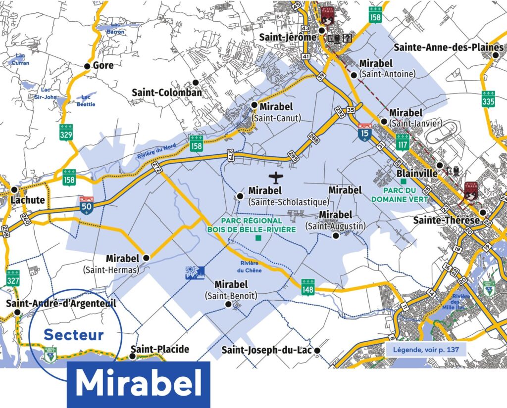 Carte de la ville de Mirabel.
