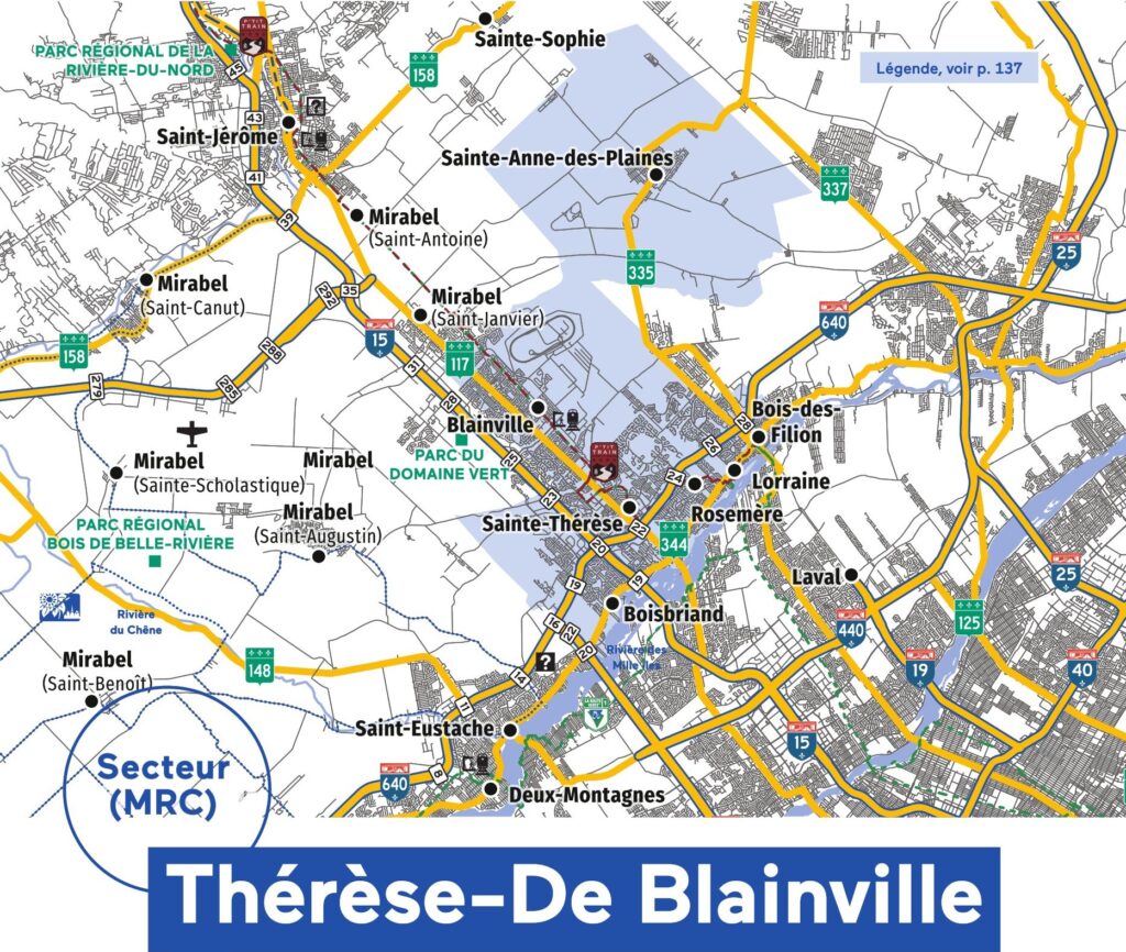 Carte de la MRC de Thérèse-De Blainville.