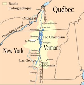 Carte du bassin versant du Richelieu.